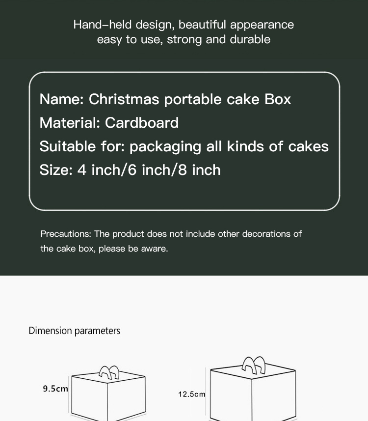 Sell 4 6 8 10 12 14 Inch Alibaba Baking Food Cookies Dessert Cake Boxes with Handle