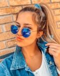 Therapy Round Blue Lens Sunglasses Against UVA UVB Rays