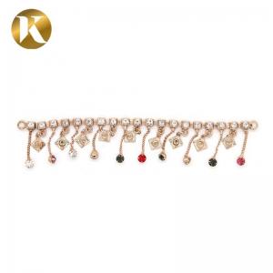 China Wenzhou Kml Wholesale custom popular gold diamond shoe accessories buckle chain on sale
