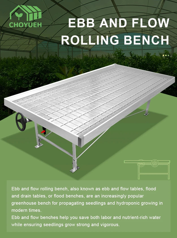 Hydroponic Trays Greenhouse Benches Ebb And Flow Rolling Benches 3mm