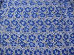 Knitted Cotton Polyester Lace Fabric Blue with Burnout Flower Lace(CY-DK0019)