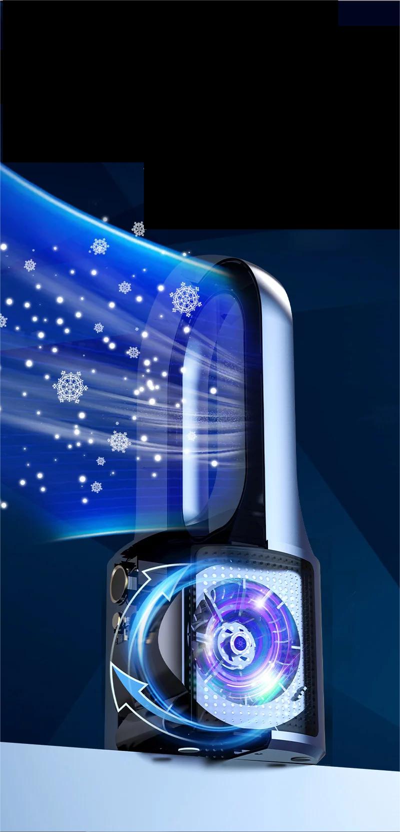 Bladeless Cooling Fan Portable Desk Personal Fan Small Desktop Rechargeable for Office