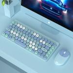Retro 86-Key Lipstick Wireless Keyboard Mouse ABS Mechanical Keycaps