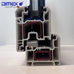 DIMEX L60 Laminated UPVC Window Profiles For Casement Windows And Doors