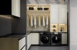 Elegant And Efficient Space Utilization Laundry Room Cupboards Stainless Steel