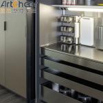 Customize Size Cabinets Kitchen Furniture Modern With Plywood Carcase And Quartz