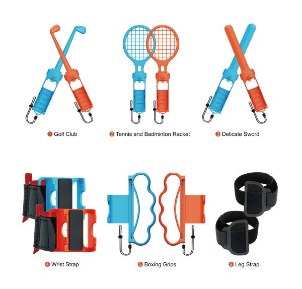 Fitness 12 in 1 Functional Sports Accessories Kit for Nintendo Switch 2 Joy-Con