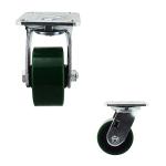 144mm Polyurethane Heavy Duty Caster Wheels Dual Ball Bearings Red Iron PU
