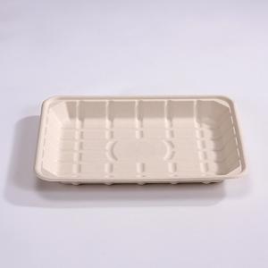 China Disposable Biodegradable Sugarcane Bagasse Tray Recycled Paper Food Tray on sale