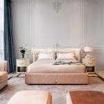 Kingsize Elegant Simple Style Bedroom Leather and Velvet Bed W005B10