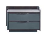 Luxury design Nightstand table by Oak wood furniture of Leather covered drawer