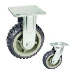 Grey PVC Wheels 6 Inch Fixed Casters Trolley Wheels Heavy Duty Industrial