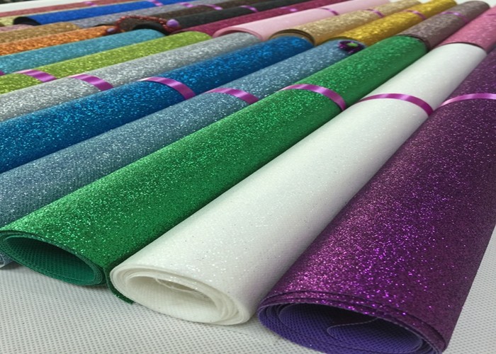 Wall Decoration Fine Glitter Fabric , Colorful Sparkle Thick Glitter Fabric