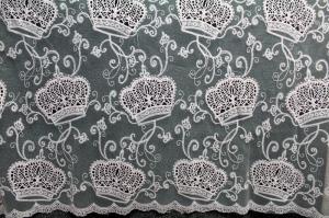 Wholesale Apparel Accessories Mesh based Crown Style Embroidery Lace Fabric Crown in Different Color from china suppliers