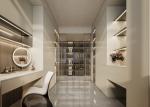 White Apricot Finish Stainless Steel Walk-In Closet With Dual-Line Design