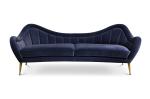 new design luxury velvet fabric lounge popular 3 seat stainless steel sofa for