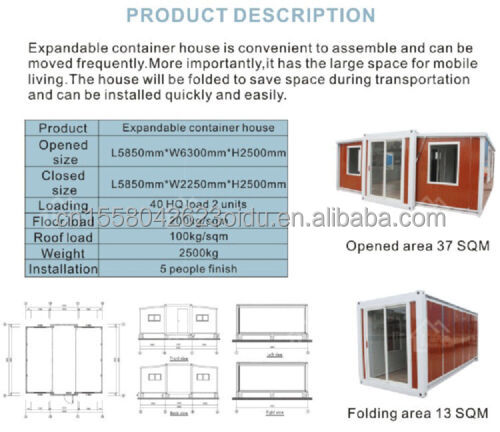 Foldable Prefab Container Homes with Modern Design Style and Aluminum Alloy Windows