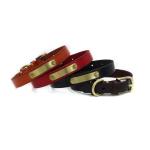 Custom Handmade Cattlehide Dog Collar Leather with Bronze Metal Plate Can Be