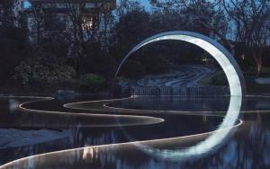 Wholesale Waterscape Large Metal Art Sculptures , Pool LED Lights Stainless Steel Statue from china suppliers