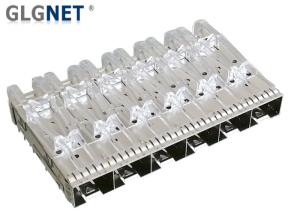Wholesale Press Fit SFP Cage 1x6 Multiple Port With EMI Finger Spring Light Pipes from china suppliers