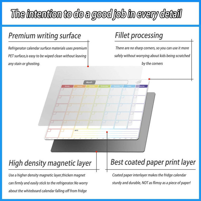 Never Miss an Appointment: Magnetic Monthly Planner, 4 Markers, Easy to Use