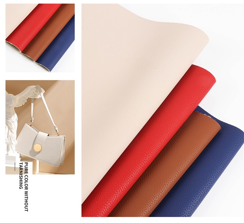 Handbag Lychee PU Faux Leather Fabric Water Based Solvent Free PU Leather
