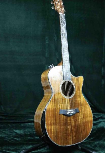 Grand Luxury Acoustic Guitar Full Solid AAA Koa Top & Back Side Real Abalone