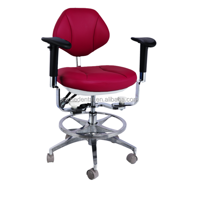 Ergonomic Design Dental Assistant Chair 5 Universal Wheels Dentsit Stool With Double Armrest