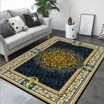 European Style 3D Printed Flower Pattern Carpets For Living Room , Sofa And