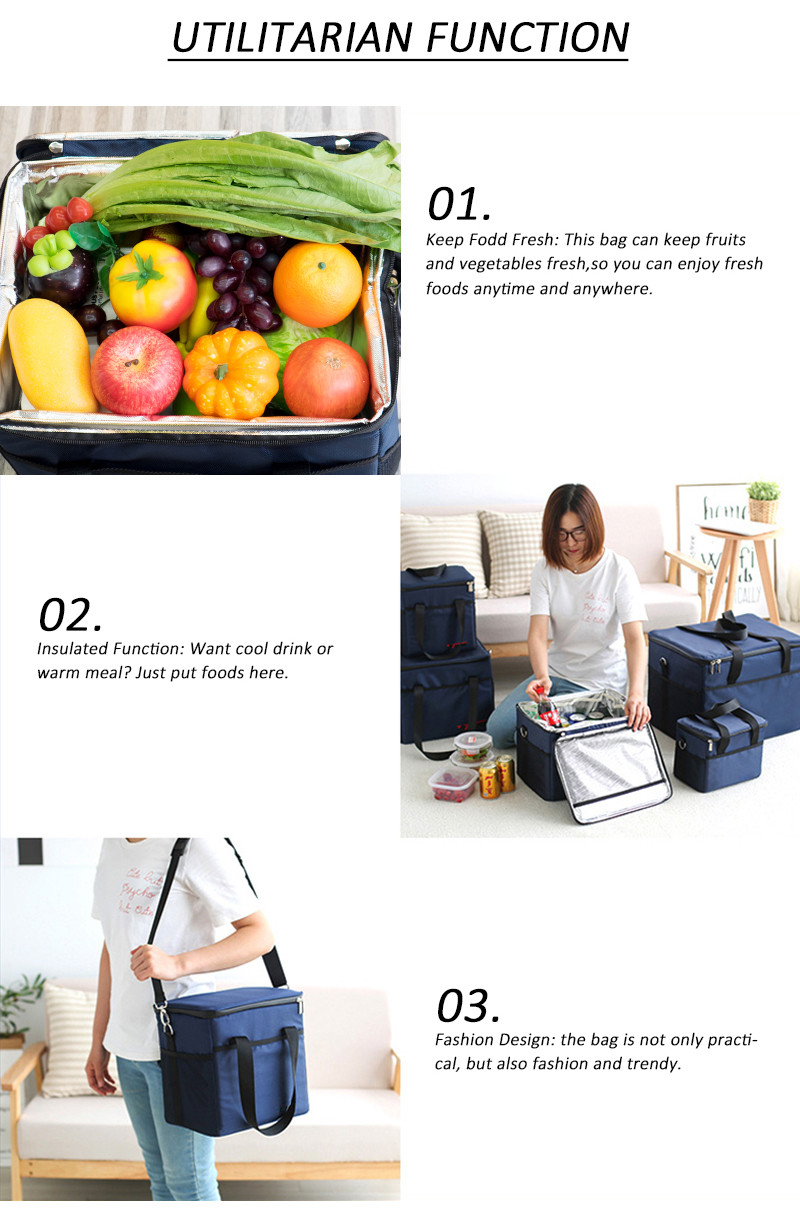 Shoulder Food Lunch Waterproof Insulated Picnic Cooler Bag