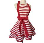 Stripes Cotton Apron Convenient Comfortable Wear Cute Pretty Plus Size Vintage