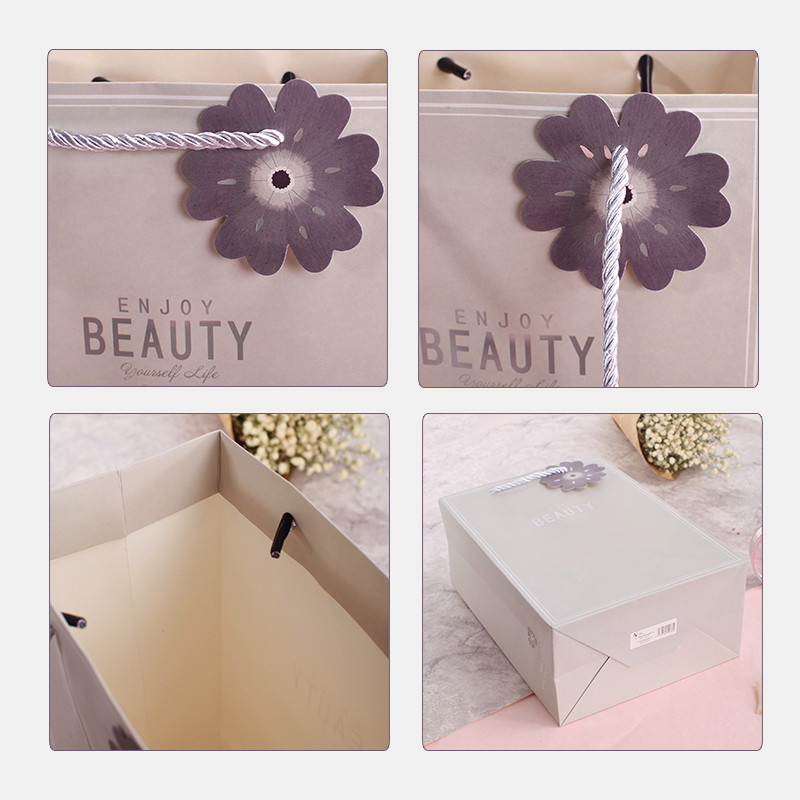 230GSM Shopping Holiday Gift White Custom Printed Paper Bags