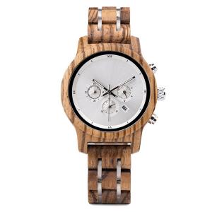 Wholesale Chronograph 20mm Luxury Wood Watches SGS Wooden Skeleton Watch Date Function from china suppliers
