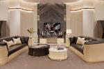 Modern Luxury Italian Leather Living Room 7 Seater Sofa Set For Villa