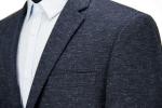 Black Blazer For Men Cotton Polyester Material Knitting Fabric Navy
