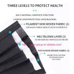 Black earloop Disposable Protective Face Mask 50pcs/box Anti Pollution