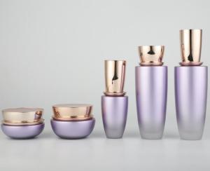 Wholesale Cosmetic Packaging with Metallic Cap 130ml Skincare Packaging Glass Cosmeitc Bottles from china suppliers