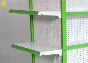 Wholesale Light Duty Pharmacy Display Racks 5 Steel Layers Green Columns Middle Panel 0.5MM from china suppliers