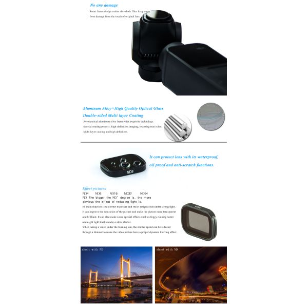 DJI OSMO Pocket Camera ND ND/PL Filters by YOPHY Drone Camera Filter