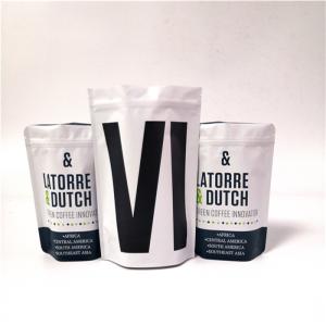 Wholesale Matte White Coffee Bag Plastic Pouches Packaging Aluminum Foil Heal Seal Pouch from china suppliers
