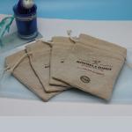 Gunny Sackcloth Small Hessian Gift Bags , Velvet Lining Drawstring Dust Bag