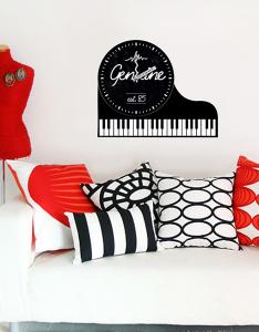 Wholesale Black And White Piano Design Wall Decals / Vinyl Wall Sticker Clock 25A011 from china suppliers