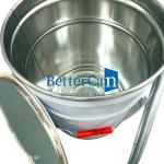 White 5L Paint Bucket 5 Gallon Metal Tin Pail With Lock Ring