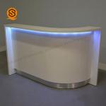 L Shaped Salon Reception Desk Led Executive Lounge Bar Counter