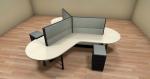 Modern Wooden Material Office Furniture Partitions For 3 Person OEM Service