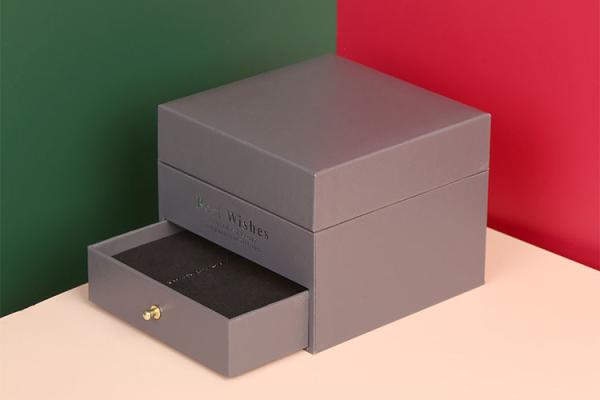 Custom Packaging Manufacturers Supremer Black Carton Box With Flower Jewelry