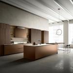 Automatic Luxury Modern Wood Grain Kitchen Cabinets Design Home Kitchen Cabinets