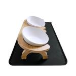 Waterproof Anti-Slip Silicone Mat Tilt Raised Pet Feeder for Food 39.8 x 18.29 x