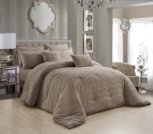 Wholesale Rabbit Fur Plaid Winter Comforter Set with High-Gram Weight Fiber Filling from china suppliers