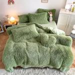 Soft and Warm Sheet Set for Kids Girl Rainbow Color Bed Sets Fur Velvet Fluffy